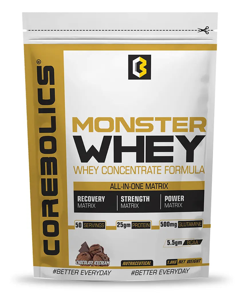 Corebolics Monster Whey - Whey Concentrate Formula 1.8 kg - (50 servings)