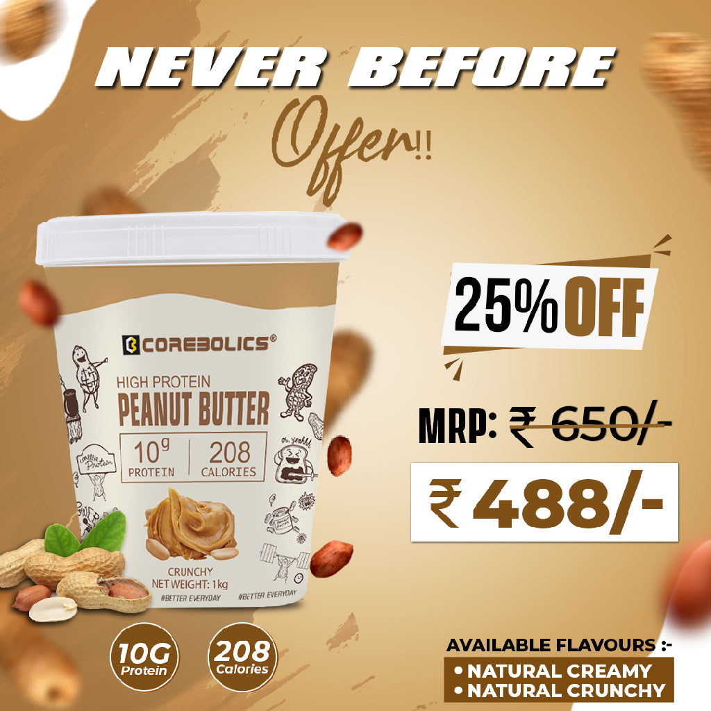 Corebolics High Protein Peanut Butter (1kg, 32 Servings)