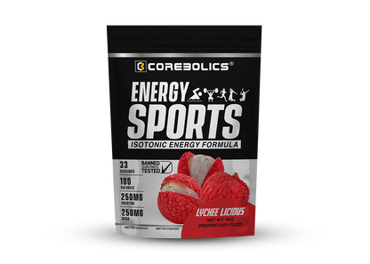 Corebolics Energy Sports (Electrolyte Powder Fortified With BCAA, Glutamine, Creatine Monohydrate and Vitamins)