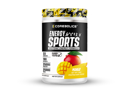 Corebolics Energy Sports (Electrolyte Powder Fortified With BCAA, Glutamine, Creatine Monohydrate and Vitamins)