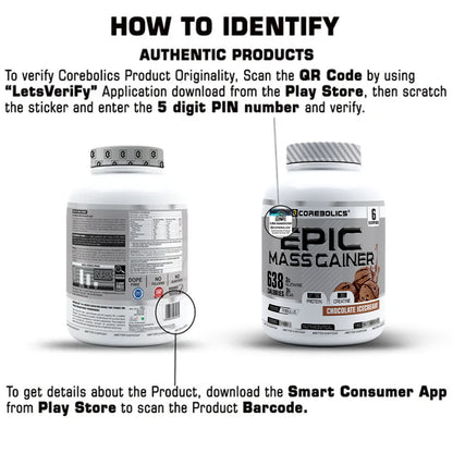 Corebolics Epic Mass Gainer(1 kg, 18 Servings) + T-shirt free