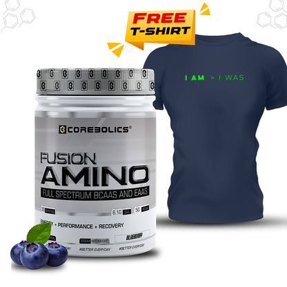 Corebolics Fusion Amino Full Spectrum EAAS (300 gm, 30 Servings) + FREE T-shirt