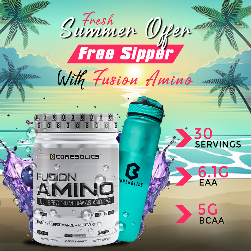 Corebolics Fusion Amino Full Spectrum EAAS (300 gm, 30 Servings) + FREE SIPPER BOTTLE 1.0 LITRE