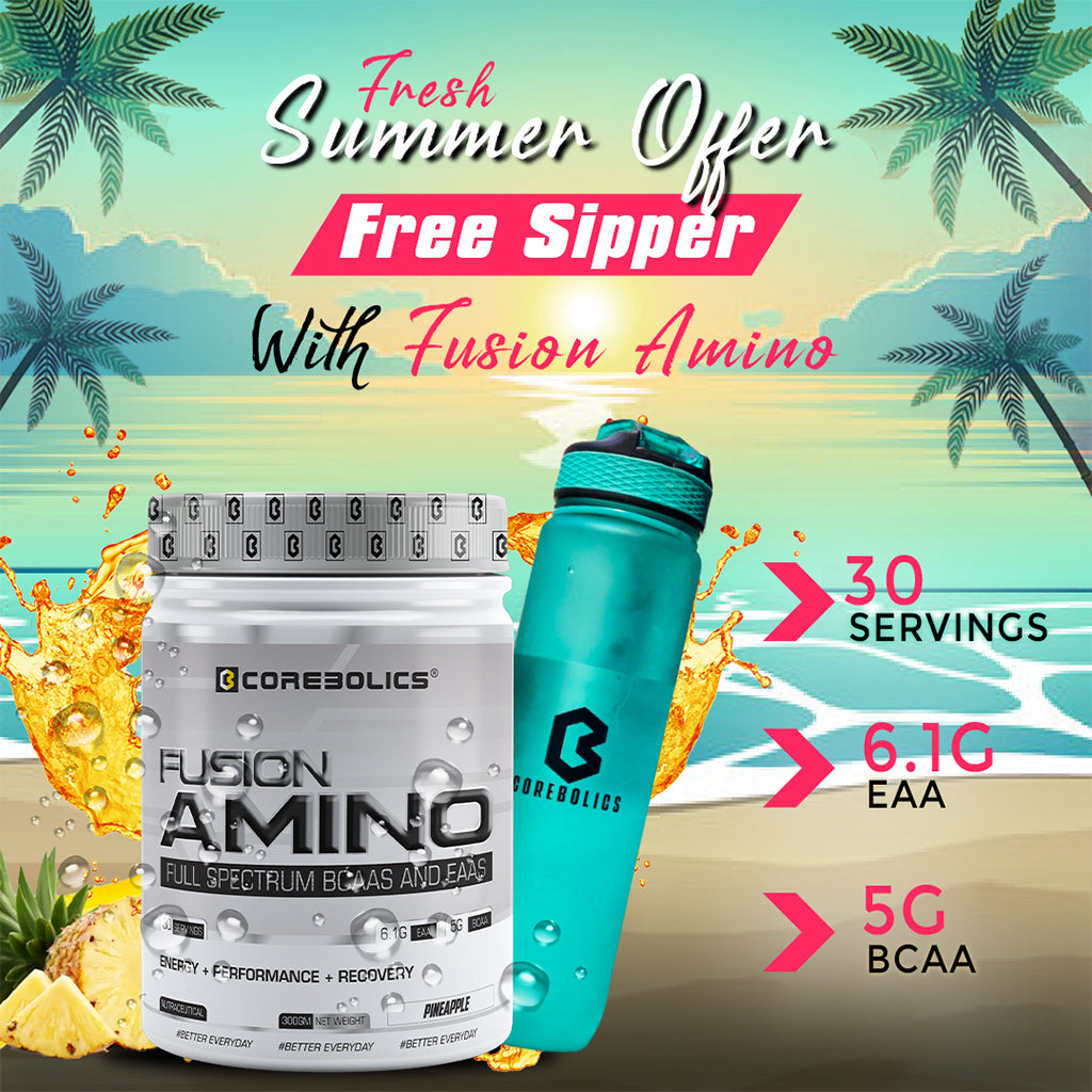 Corebolics Fusion Amino Full Spectrum EAAS (300 gm, 30 Servings) + FREE SIPPER BOTTLE 1.0 LITRE