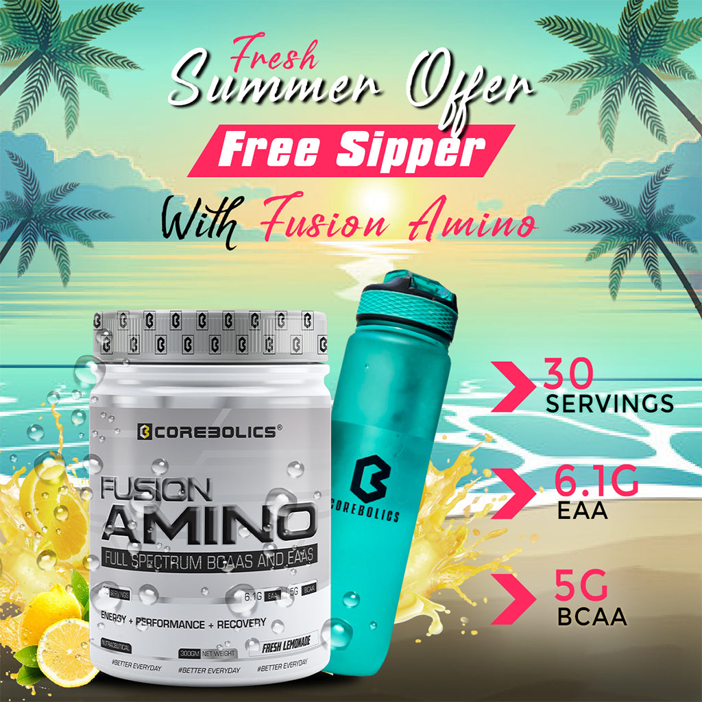 Corebolics Fusion Amino Full Spectrum EAAS (300 gm, 30 Servings) + FREE SIPPER BOTTLE 1.0 LITRE