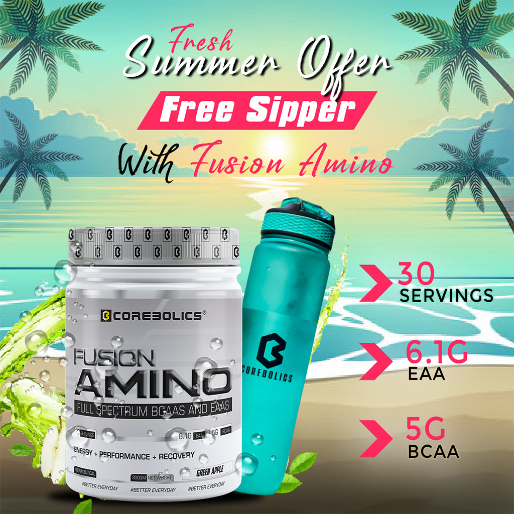 Corebolics Fusion Amino Full Spectrum EAAS (300 gm, 30 Servings) + FREE SIPPER BOTTLE 1.0 LITRE