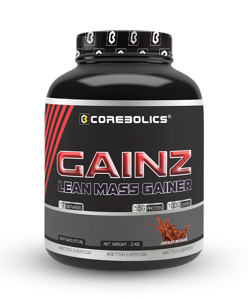 Corebolics Gainz -Lean Mass Gainer (3 kg, 17 Servings)