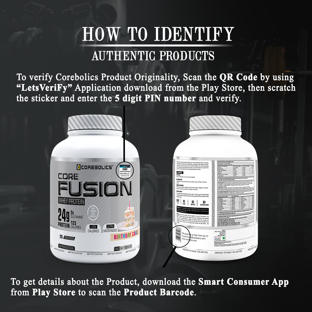 Corebolics Core Fusion Whey Protein  (1 kg, 28 Servings ) + 150g Creatine Free