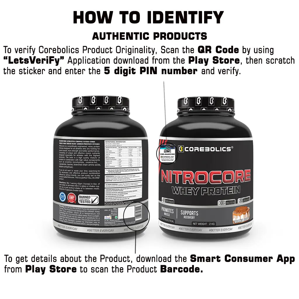 COREBOLICS NITROCORE WHEY PROTEIN (2 KG, 47 SERVINGS) + Free Shaker