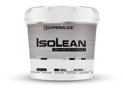 Corebolics Isolean -100% Whey Protein Isolate (4 kg, 126 Servings) + FREE GYM BAG,T-SHIRT and SHAKER