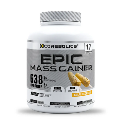 Corebolics Epic Mass Gainer(3 kg, 50 Servings)+ free gym bag and Calcium ( 30 Tablets)