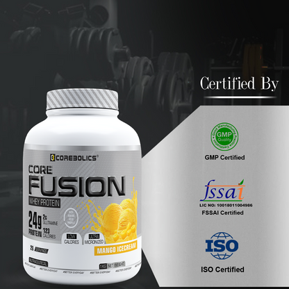 Corebolics Core Fusion Whey Protein  (1 kg, 28 Servings ) + 150g Creatine Free