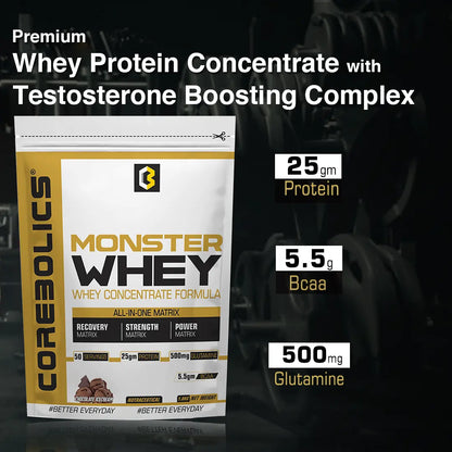 Corebolics Monster Whey - Whey Concentrate Formula 1.8 kg - (50 servings)