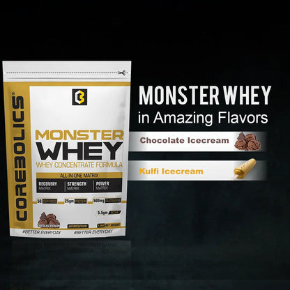 Corebolics Monster Whey - Whey Concentrate Formula 1.8 kg - (50 servings)