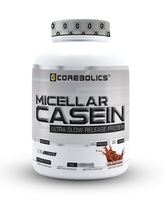 Corebolics Micellar Casein Ultra-Slow Release Protein (Chocolate, 1 kg, 30 Servings)