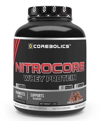 COREBOLICS NITROCORE WHEY PROTEIN (2 KG, 47 SERVINGS) + Free Shaker