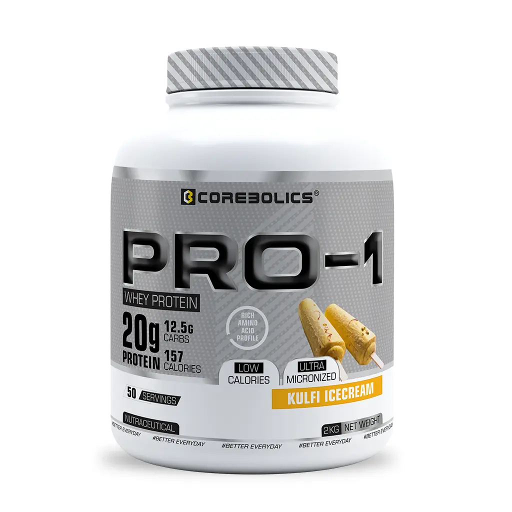 Corebolics Pro-1 Whey Protein (2 kg, 50 Serving) + Free Shaker