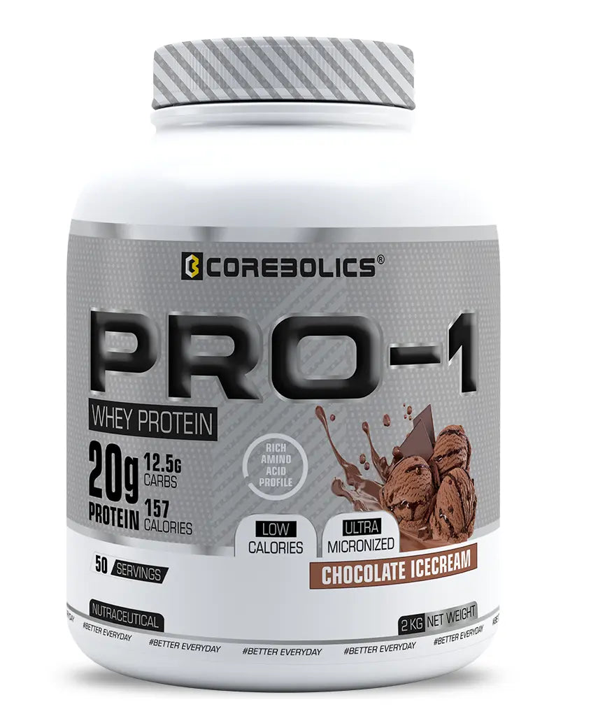 Corebolics Pro-1 Whey Protein (2 kg, 50 Serving) + Free Shaker