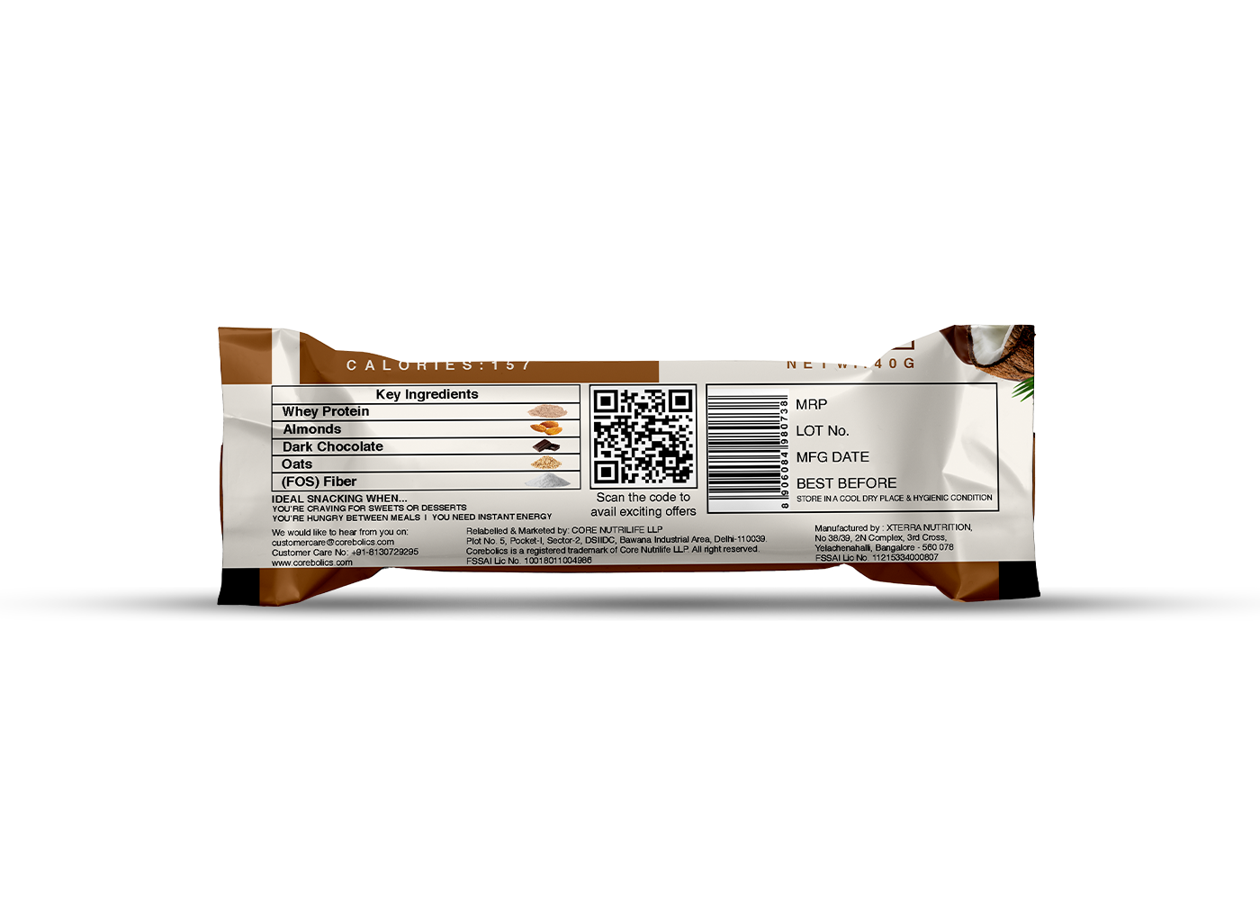 Corebolics Zero Bar (10 gm Protein, 6 Bars)