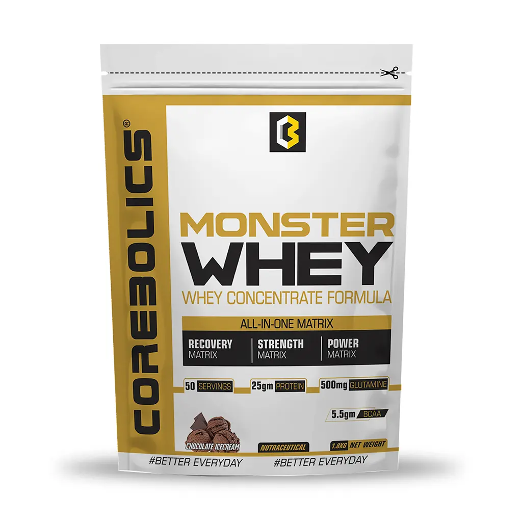 Corebolics Monster Whey - Whey Concentrate Formula 1.8 kg - (50 servings)