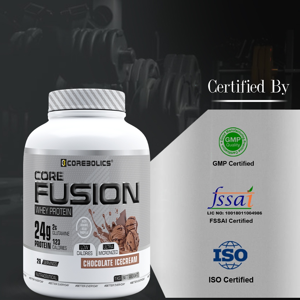 Corebolics Core Fusion Whey Protein  (1 kg, 28 Servings )