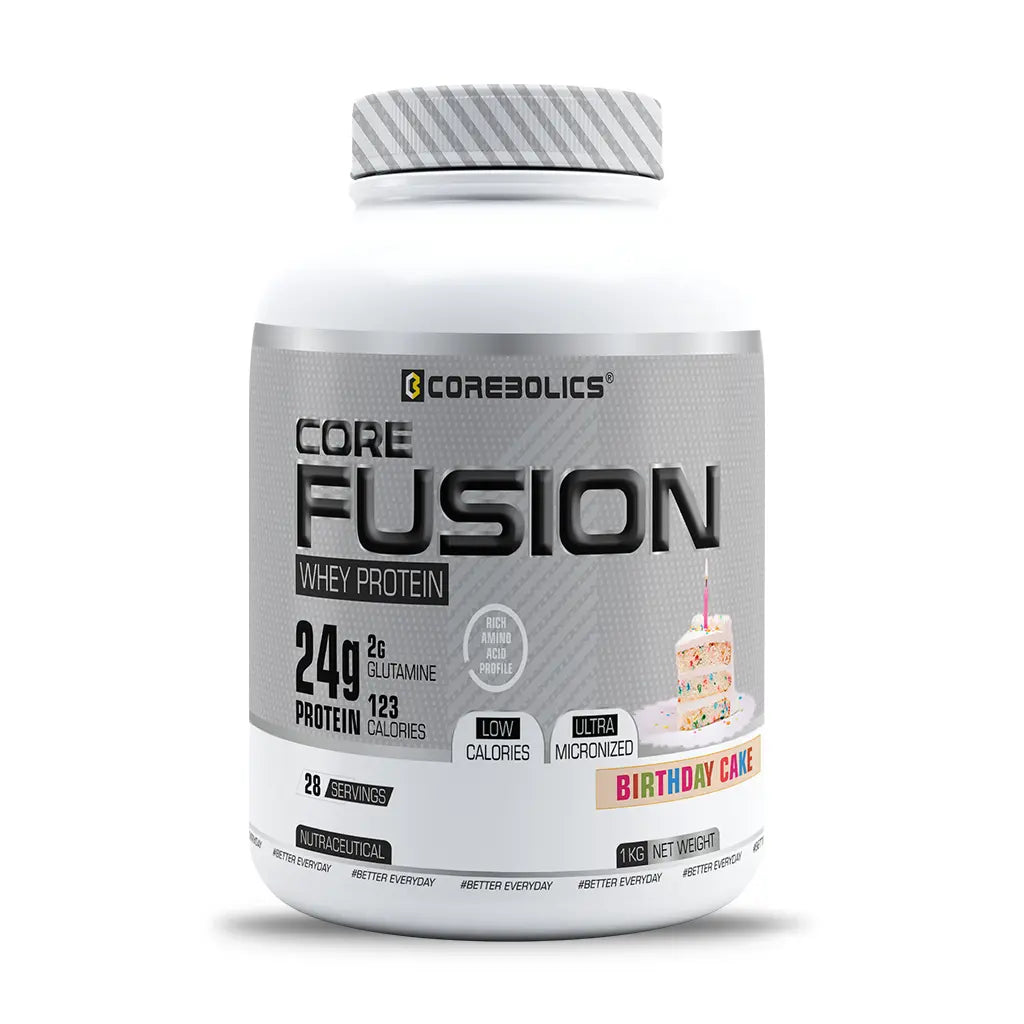 Corebolics Core Fusion Whey Protein  (1 kg, 28 Servings ) + 150g Creatine Free