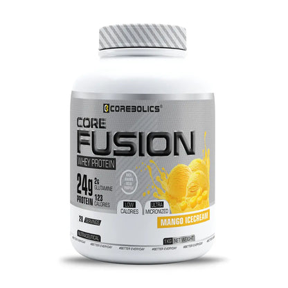 Corebolics Core Fusion Whey Protein  (1 kg, 28 Servings ) + 150g Creatine Free