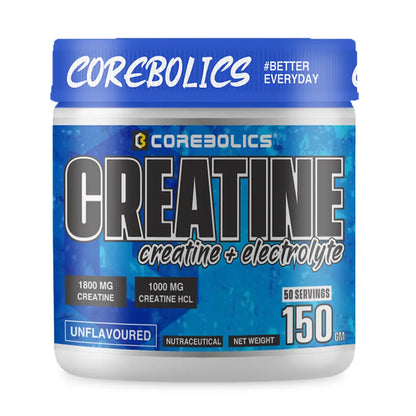 Corebolics Creatine (Creatine + Electrolyte) (Unflavored, 150 gm, 50 Servings)