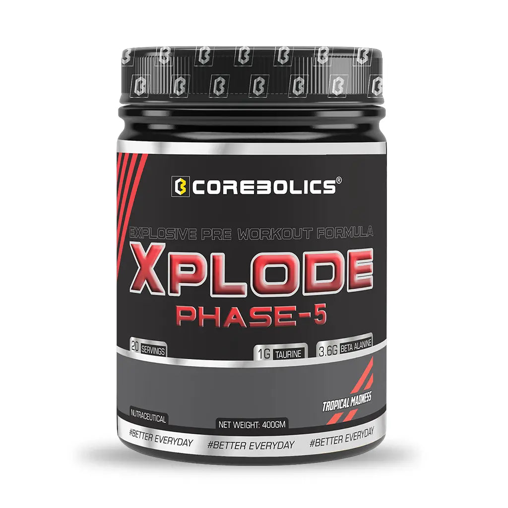 Corebolics Xplode Phase-5 (Tropical Madness, 400gm, 20 Servings) + Free T-shirt