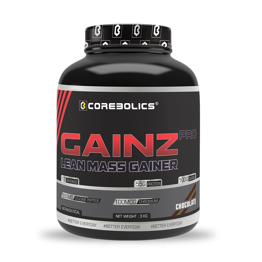 Corebolics Gainz Pro-Lean Mass Gainer (3 kg, 17 Servings)