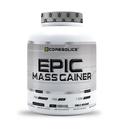 Corebolics Epic Mass Gainer(3 kg, 50 Servings)+ free gym bag and Calcium ( 30 Tablets)