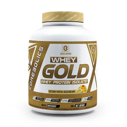 Corebolics Whey Gold - Isolate Protein(2 kg, 67 Servings) + FREE WHITE HOODIE