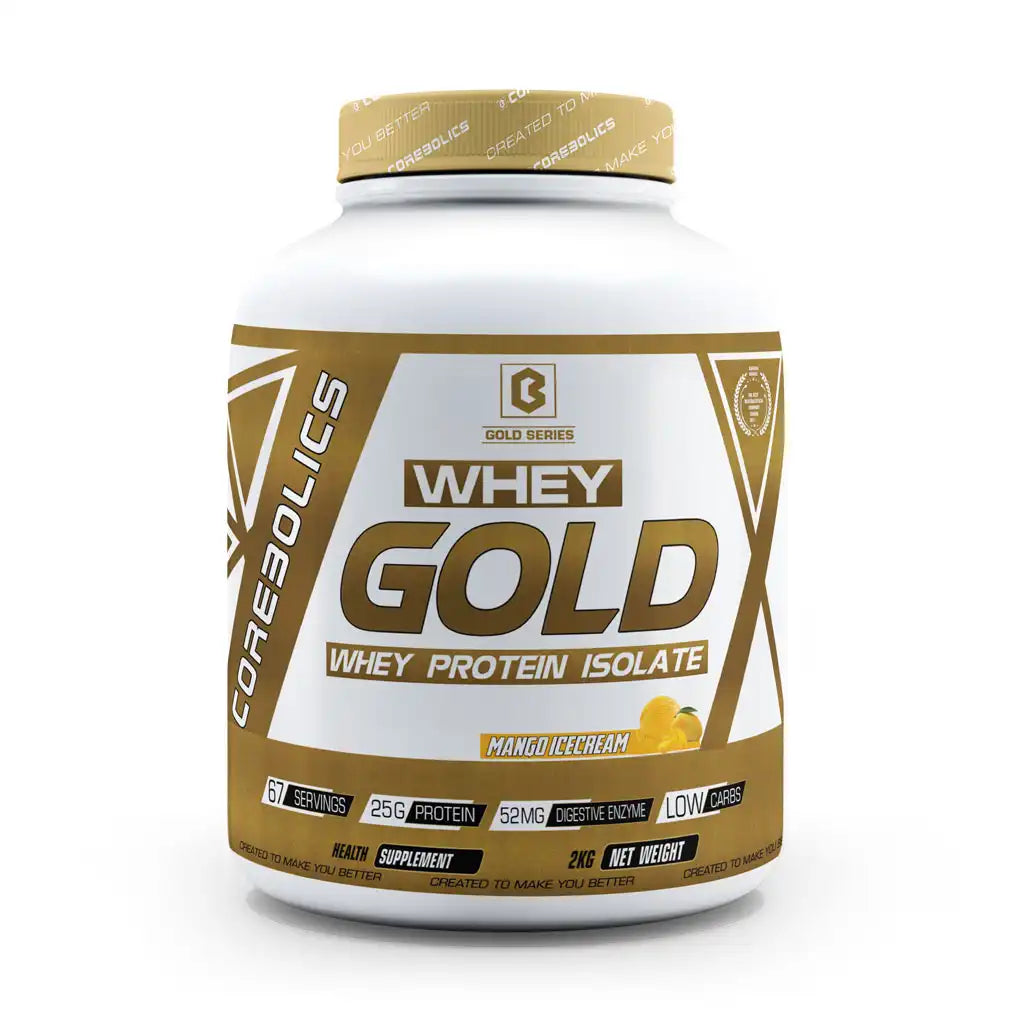 Corebolics Whey Gold - Isolate Protein(2 kg, 67 Servings) + FREE WHITE HOODIE