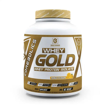 Corebolics Whey Gold - Isolate Protein(2 kg, 67 Servings) + FREE WHITE HOODIE